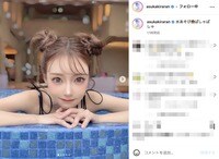 明日花キララの水着＆ツイン団子ヘア姿にファン悶絶「かわいくて愛おしい」「安定の可愛さ」