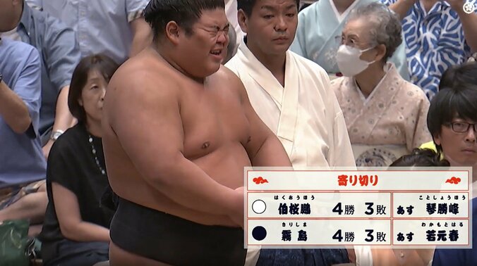 苦悶の表情を浮かべる伯桜鵬