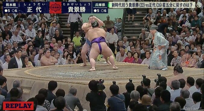 「まともに当たれば貴景勝」　正代、貴景勝の激しい突き押しに為す術無く7敗目 1枚目