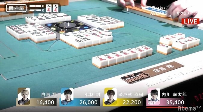 なんだ、その三倍満！白鳥翔、清一色・ドラ6でラス目からオーラス逆転トップ「ツキすぎて怖い」／麻雀・Mリーグ 2枚目