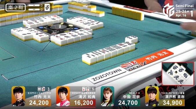 元太、南場の3連続アガリの逆転劇