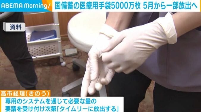 国備蓄の医療用手袋（資料）