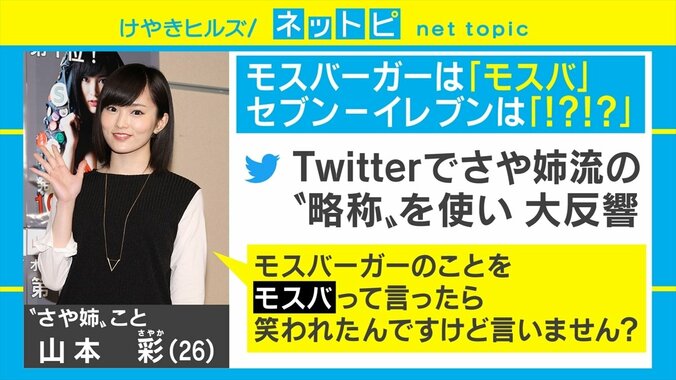 山本彩の「モスバ」「セブイレ」発言をきっかけに“略称論争”勃発 公式Twitterも反応する事態に 1枚目