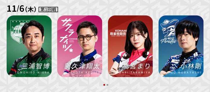 11月6日第1試合の出場選手