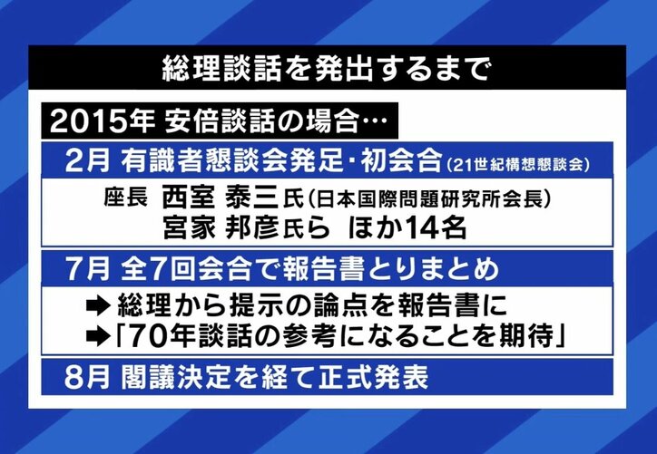 総理談話を始出するまで