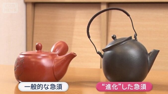ふたが落ちない！片手でいれる急須（仮・右）