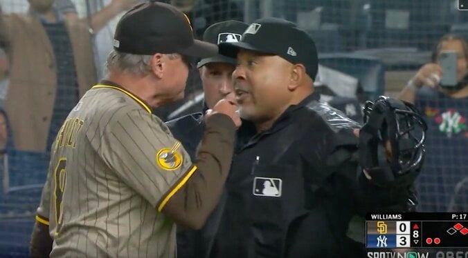 【写真・画像】ベッツの打席で“激怒”！ あわや退場… 微妙判定にイライラ爆発「そらキレる」 マーリンズ監督がベンチから猛抗議「審判厳しすぎ」 　1枚目