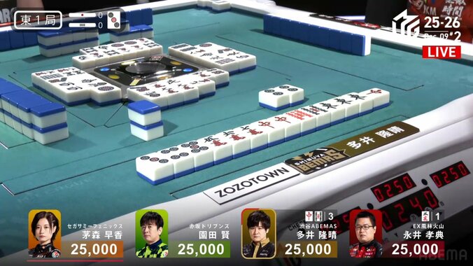 これぞ最速最強！多井隆晴が試合開始早々に決めた倍満ツモ