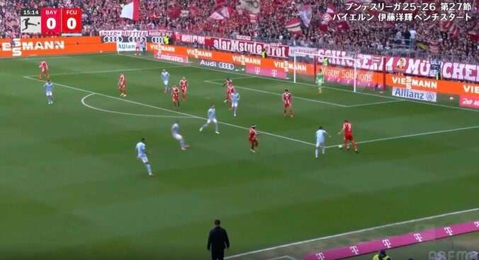 冗談だろ…！？ バイエルンの怪物・ケイン、理解不能な約60m“ピンポイントパス”「エグすぎん？」「上手すぎだろ」高精度の“対角ロングボール”にファン衝撃 2枚目