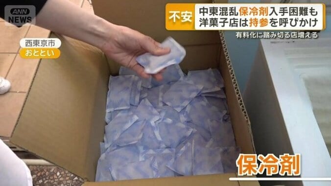 常温の状態で仕入れた保冷剤
