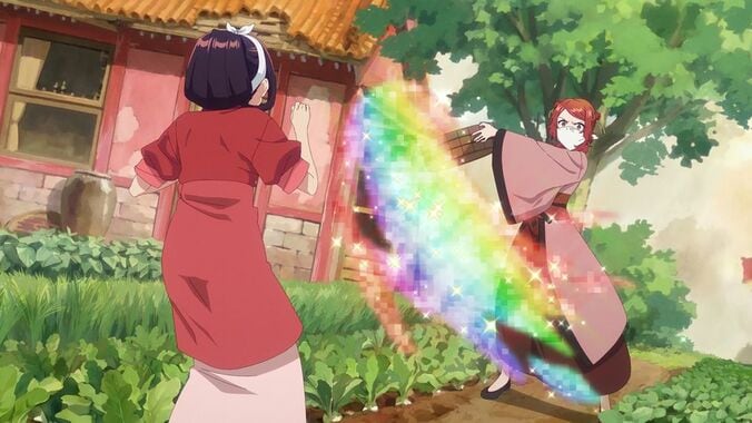 Riirii attempts to harass Keigetsu (Reirin), but... 