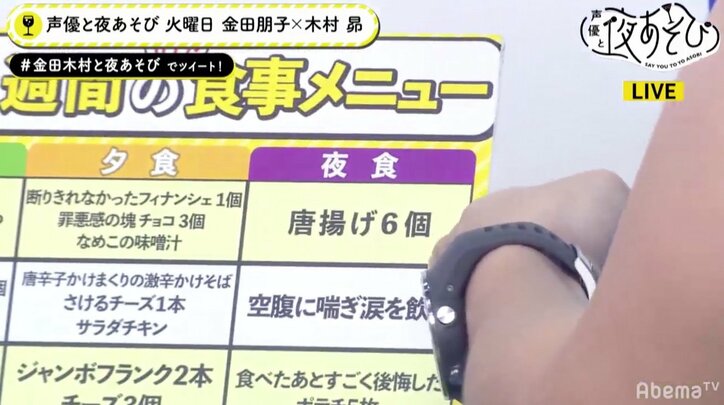 「夜食って何?」ダイエット中の声優・木村昴、金田朋子&森渉に“食事メニュー”をチェックされる