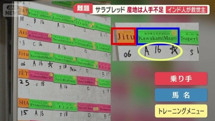 その日のトレーニングメニューが書かれたボード
