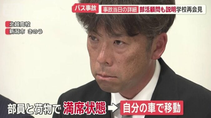 バスは満席状態　自分の車で移動