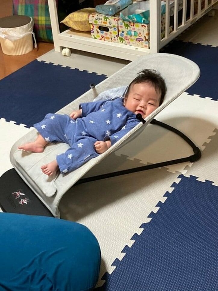 ニッチェ・江上、息子の寝落ちの瞬間を激写「わ、笑ったーーー！！」