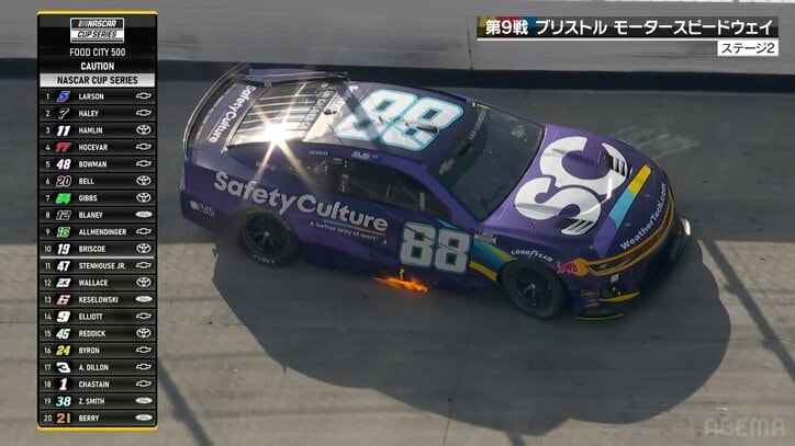 【写真・画像】激狭コースで逆向き停車！ 全米人気レースでこの日初となるスピンに視聴者も興奮「荒れてきた」　1枚目