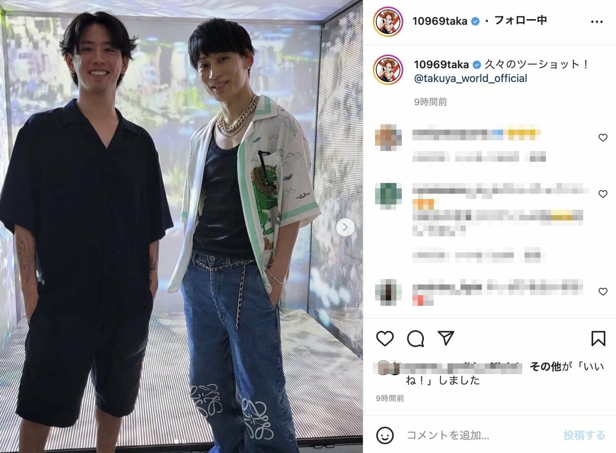 ワンオクTakaのTAKUYA∞との久々2ショットにファン歓喜「 最高の2