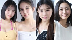 “フレッシュ美女”真白雪澄・仲島恵莉奈・木部桃花・藤原明穂 『ヤンマガ』巻末グラビア登場
