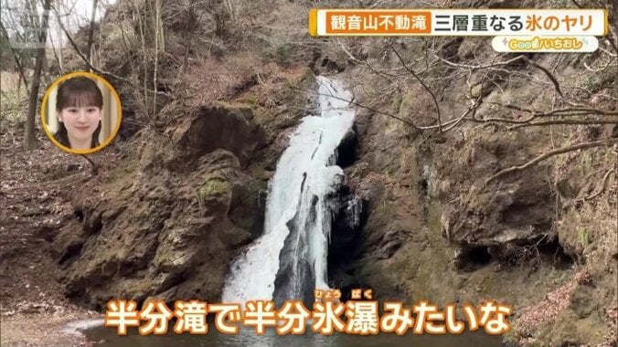 半分滝、半分氷瀑
