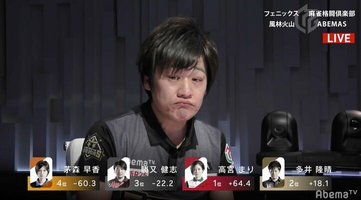 鬼に金棒、多井にラス親 オーラス3局で9万点超級の大逆襲／麻雀・Mリーグ