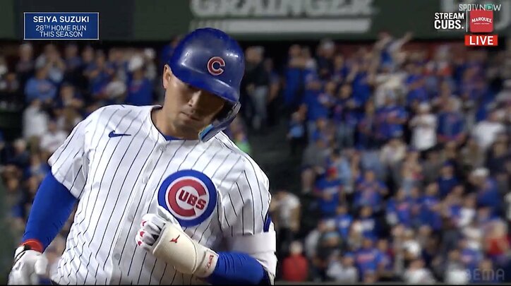 【写真・画像】鈴木誠也、待望39戦ぶり28号特大132m弾 8月6日以来ノーアーチの沈黙破り今永を援護 日本人右打者初の年間30発へあと「2」　1枚目