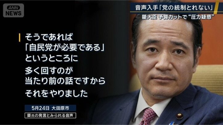 簗氏の発言とみられる音声