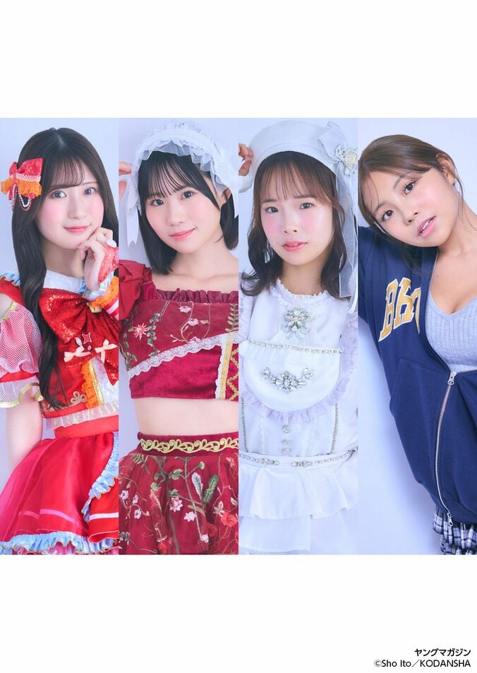 左から姫宮れむ、櫻木美有、白凪うみ、きゃすみる