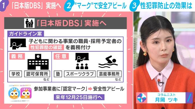 「日本版DBS」実施へ、コラムニストの月岡ツキ氏