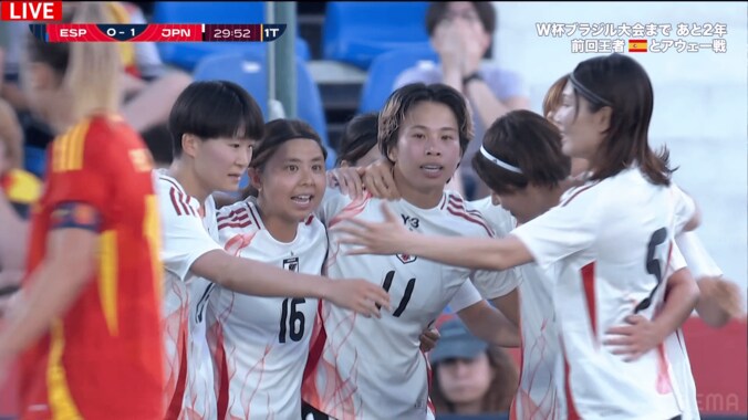 「うっま！」なでしこジャパン、強豪スペインから先制点！ 田中美南が反転からスーパーゴール「レバンドフスキだ」「天才かよ」 2枚目
