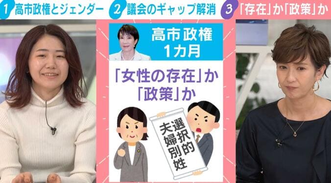高市政権1カ月「女性の存在」か「政策」か