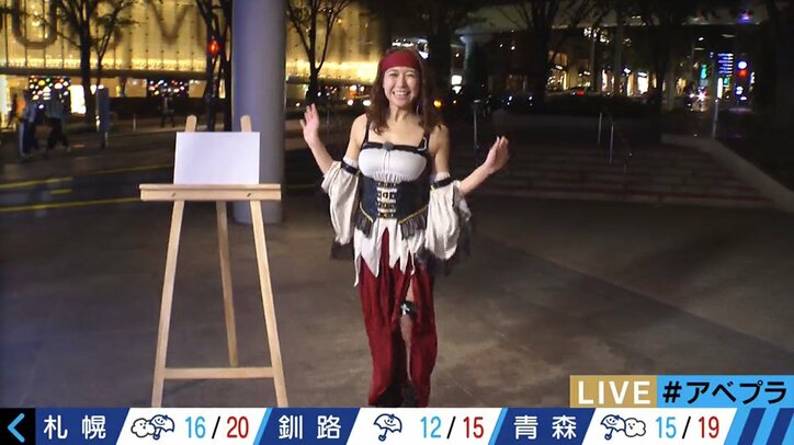 美人すぎる気象予報士・穂川果音　セクシー海賊コスプレで「なんて日だ！」