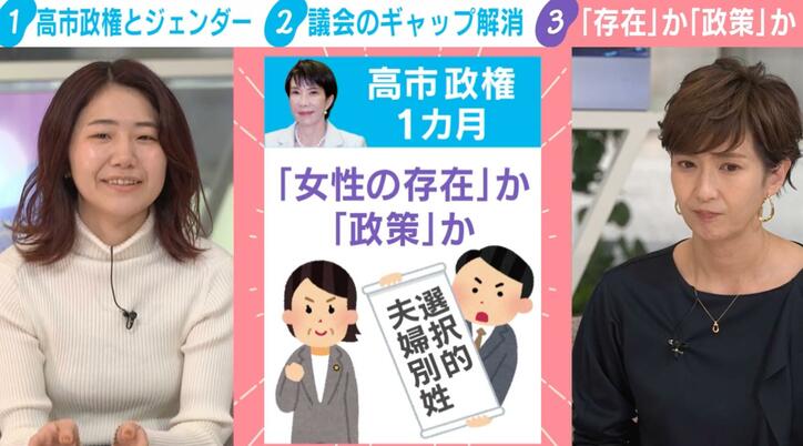 高市政権1カ月「女性の存在」か「政策」か