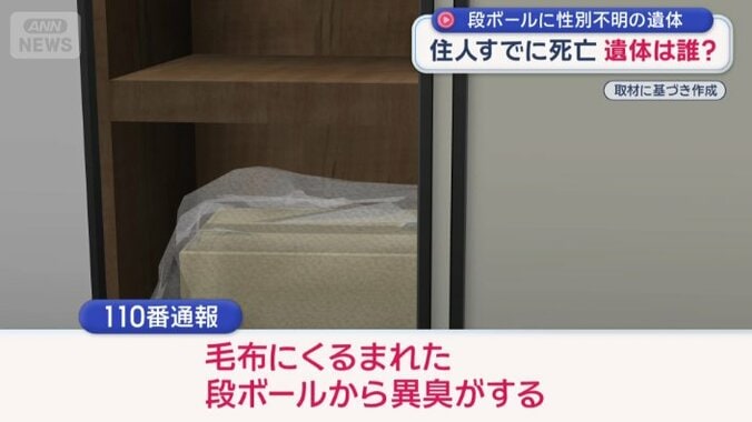 「毛布にくるまれた段ボールから異臭がする」