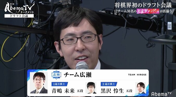 広瀬章人八段、「チーム麻雀」でV狙い　超早指しに「藤井聡太さんでも全部勝っているわけではない」とギラリ／将棋・AbemaTVトーナメント 1枚目