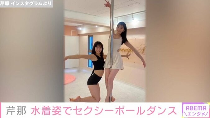 芹那「ポールダンスはじめたよ」 美ボディ露わな水着姿を披露「ウェストと背中がキレイに見える」 1枚目