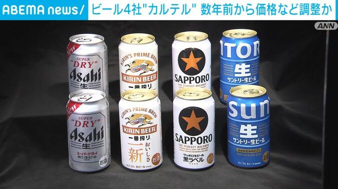 “カルテル”を結んだ疑いのビール大手4社