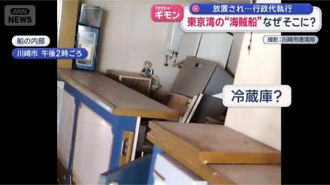 船の内部を捉えた動画