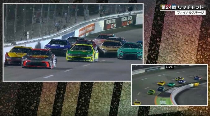 「よくアクシデント起きなかったな」レース再開直後、カメラに抜かれた驚きの光景…4台横並びで接触も“無傷” 2枚目