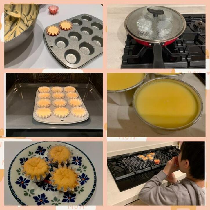  小倉優子、子ども達と楽しんだお菓子作りの写真を公開「レシピ知りたい」「美味しそう」の声