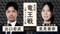 【中継】第36期竜王戦6組ランキング戦 出口若武六段 対 里見香奈女流五冠