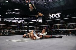 何が起こった？ “元体操”金髪美女レスラー、「史上最高難度」2人まとめて“逆回転・空中殺法”で沈める衝撃技