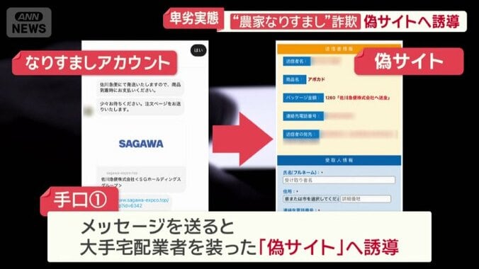 偽サイトへ誘導される