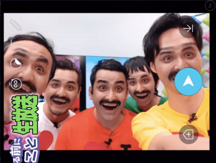 フジモン、アンガールズ、デニス　全員フジモンの顔にSNOWで変身