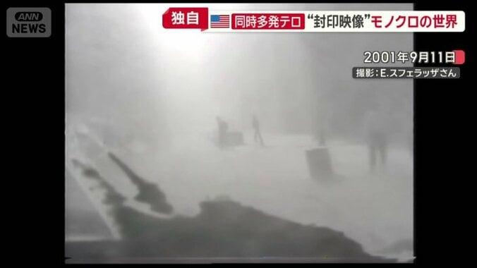 粉じんで覆われモノクロの世界に