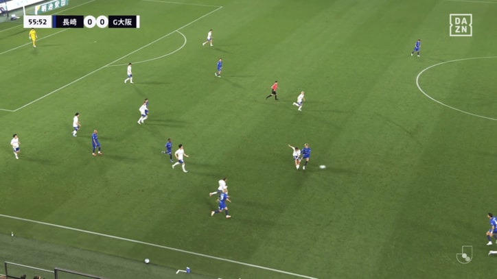 振り向きざまにスルーパス