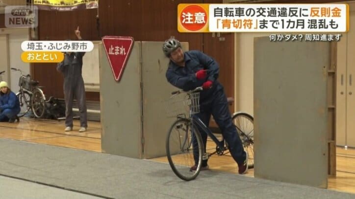 警察官による説明やスタントマンの実演