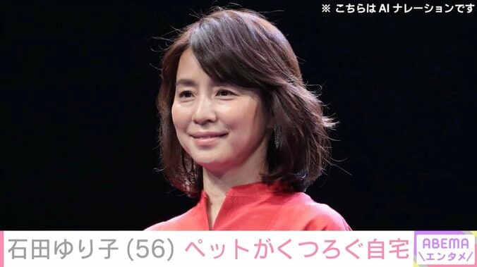 【写真・画像】石田ゆり子（56）、ペットがくつろぐ広々とした自宅を公開し「理想の部屋」「室内の照明ステキ」などと反響　1枚目