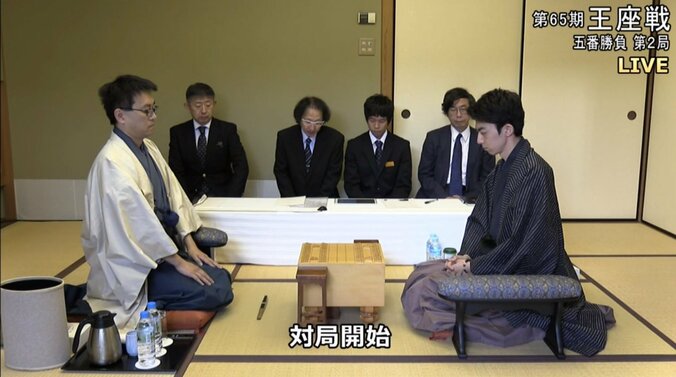 中村太地六段が王手か、羽生善治二冠が巻き返すか　対局中／将棋・王座戦五番勝負第2局 1枚目