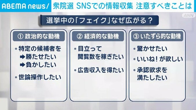 選挙中の「フェイク」なぜ広がる？