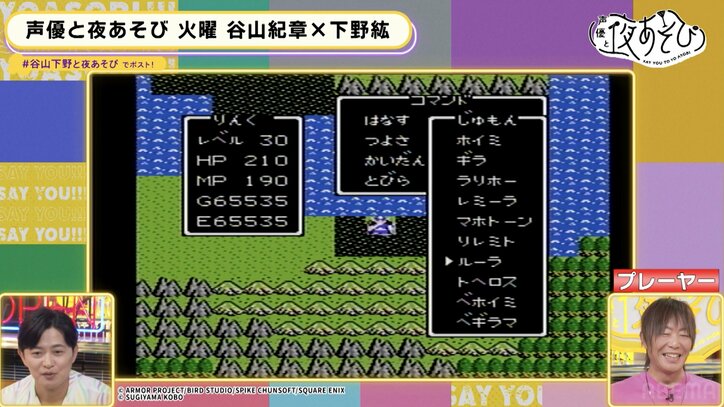 谷山紀章&下野紘が“ドラクエ”愛を大放出!【声優と夜あそび】